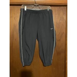 Nike Athletic Dept Capri Pants Womens L Black Cropped Jogger Swoosh Active